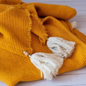 Manta Wafle Mostaza 2.30 x 1.10cm