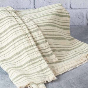 Manta  de Lino Rayado Verde 2.30 x 1.00cm