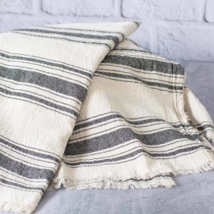 Manta de Lino  Rayado Gris 2.30 x 1.00cm