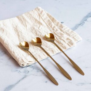 Cucharas Corazón Dorado Set x 6 unidades.